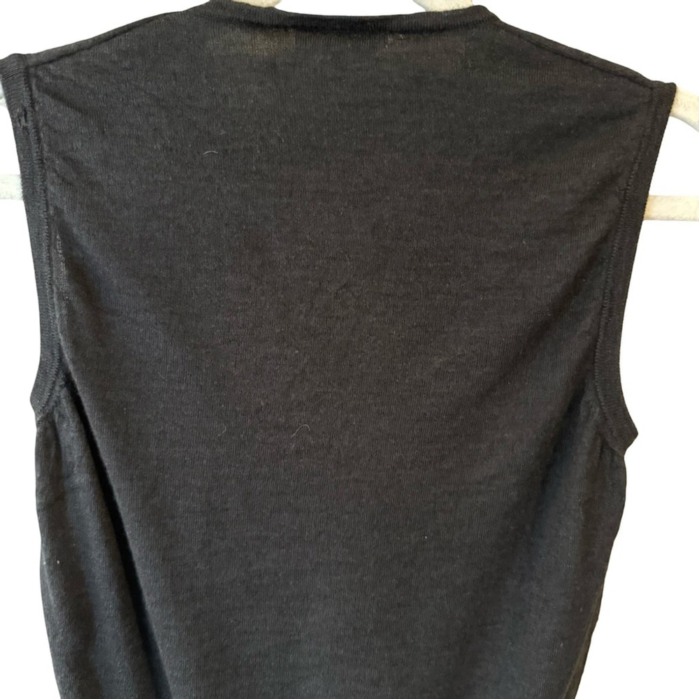 Etro Milano Black Sleeveless Cashmere Silk Blend Blouse Tank Top Size 44 8-10 - Picture 10 of 12